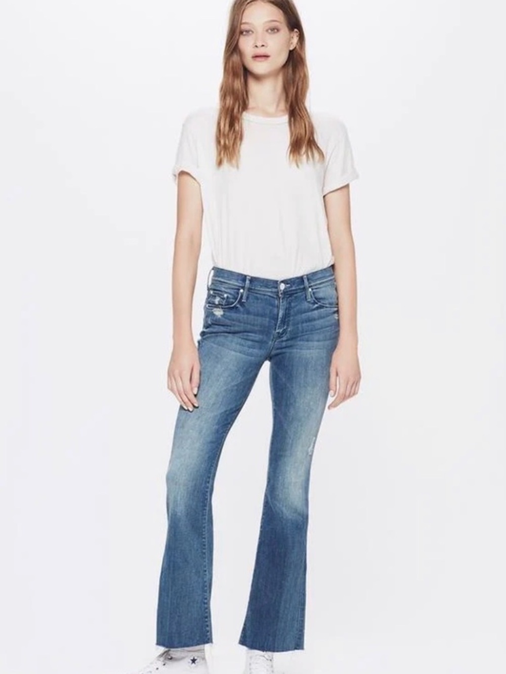 Mother The Weekender Fray Denim Jeans Graffiti Girl SZ 27